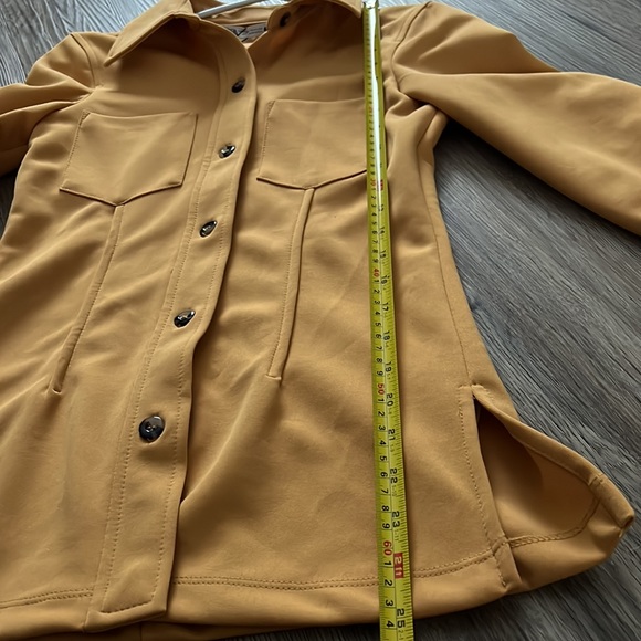 NWT ZARA FITTED KNIT SHIRT thick shacket shirt jacket xs marigold - Picture 10 of 11